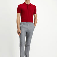 Medium Grey 7 Drop Slim Fit Linen Blend Jogger Pants with Elastic Waist Drawstring