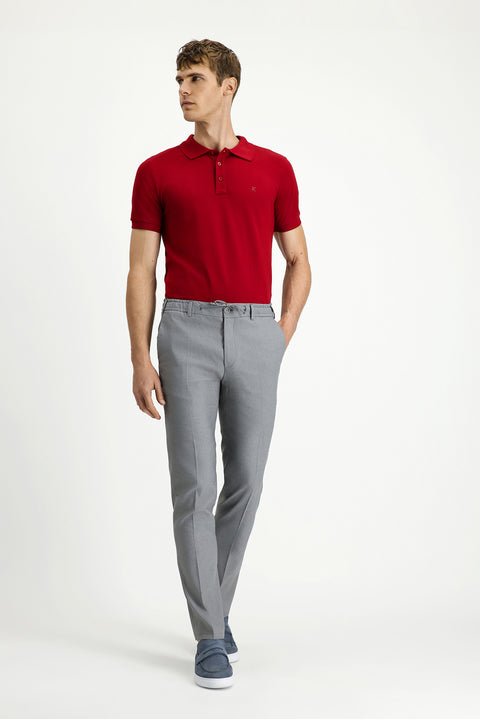 Orta Gri Slim Fit Dar Kesim Beli Lastikli İpli Keten Karışımlı Jogger Pantolon