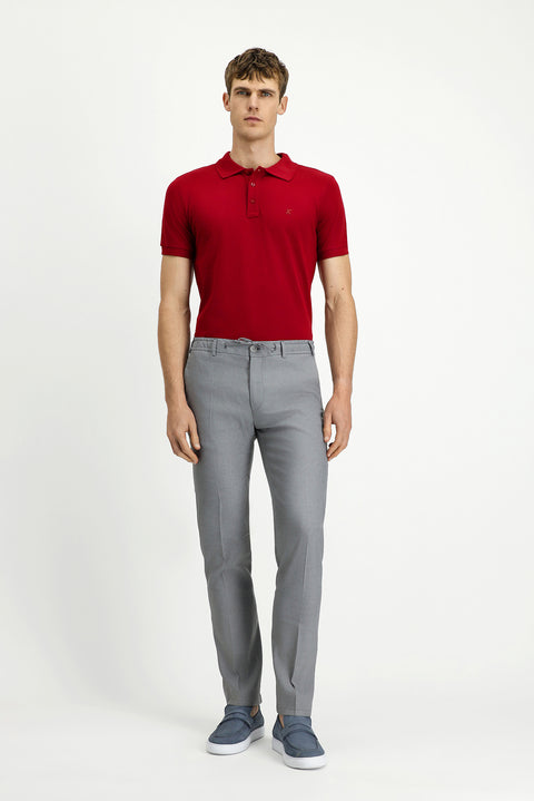 Medium Grey 7 Drop Slim Fit Linen Blend Jogger Pants with Elastic Waist Drawstring
