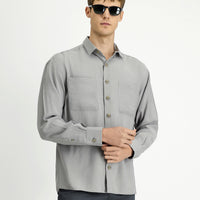 Dark Mink Long Sleeve Oversize Modal Blend Shirt