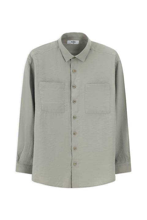 Dark Mink Long Sleeve Oversize Modal Blend Shirt