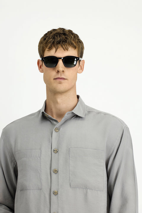 Dark Mink Long Sleeve Oversize Modal Blend Shirt