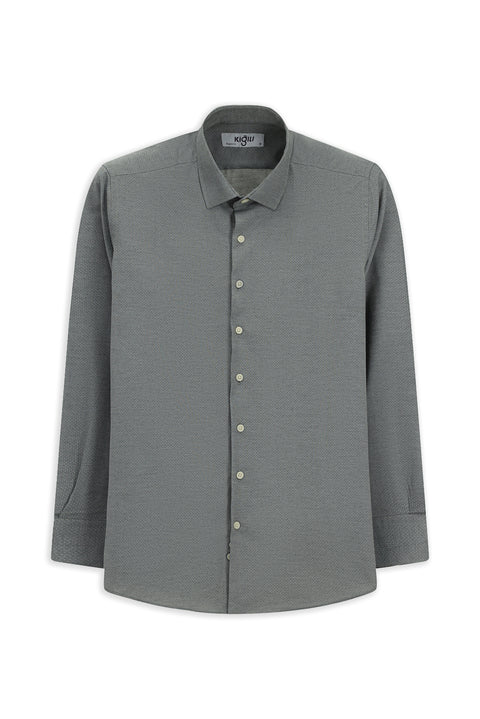 Medium Gray Long Sleeve Classic Easy-Iron Cotton Shirt