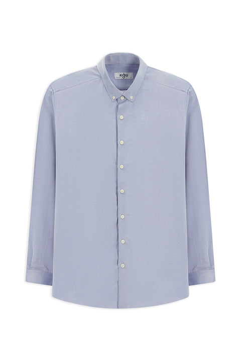 Blue Long Sleeve Regular Fit Cotton Easy Iron Shirt