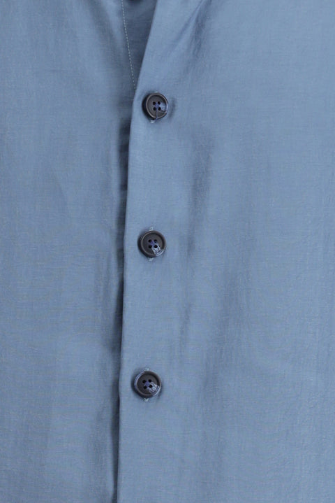 Light Navy Long Sleeve Oversize Lyocell Blend Shirt