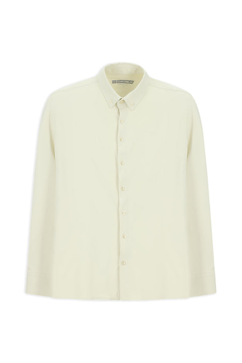 Off-White Techno-Line Long Sleeve Regular Fit Lycra Button-Down Shirt