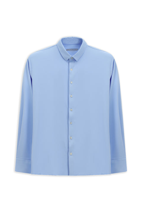 Light Blue Techno-Line Long Sleeve Regular Fit Lycra Stretch Shirt