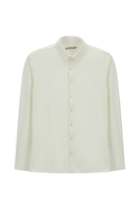 Beyaz Techno-Line Uzun Kol Regular Fit Likralı Esnek Gömlek