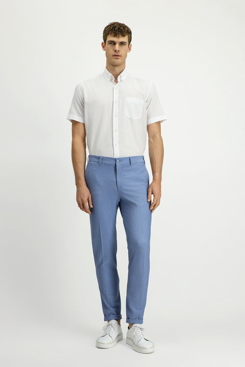 White Short Sleeve Regular Fit Button-Down Collar Cotton Shirt
