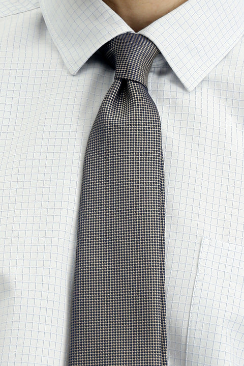 Light Blue Short Sleeve Regular Fit Plaid Cotton Easy-Iron Shirt