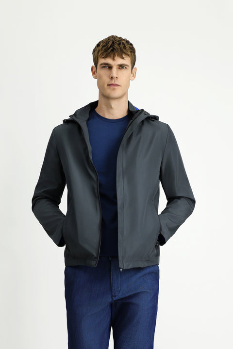 Titanium Grey Hooded Sporty Seasonal Jacket