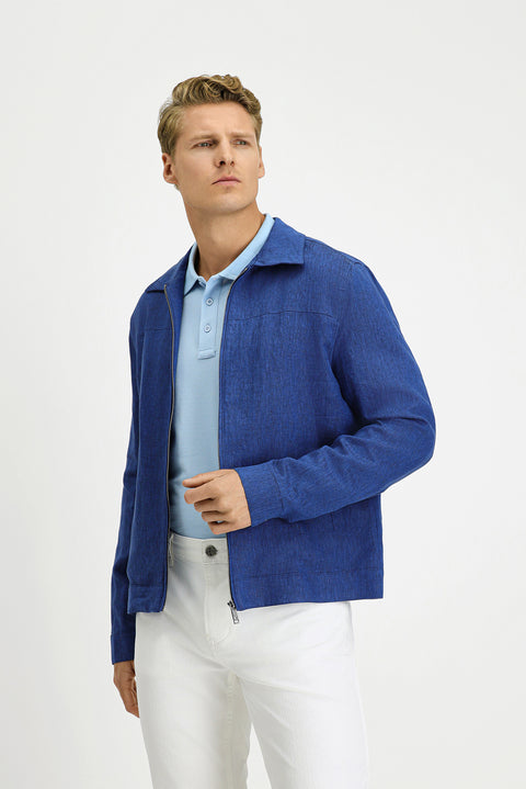 Medium Navy Seasonal Linen Jacket