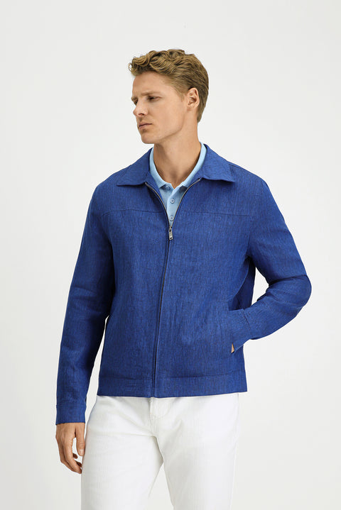 Medium Navy Seasonal Linen Jacket