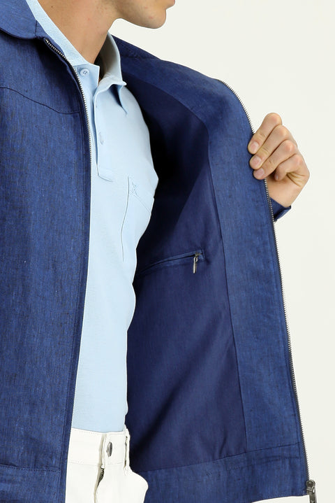 Medium Navy Seasonal Linen Jacket