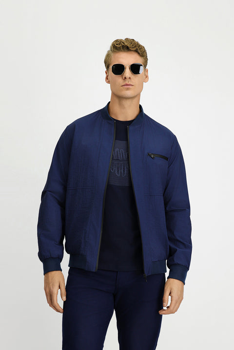 Medium Navy Seasonal Sport Bomber Jacket