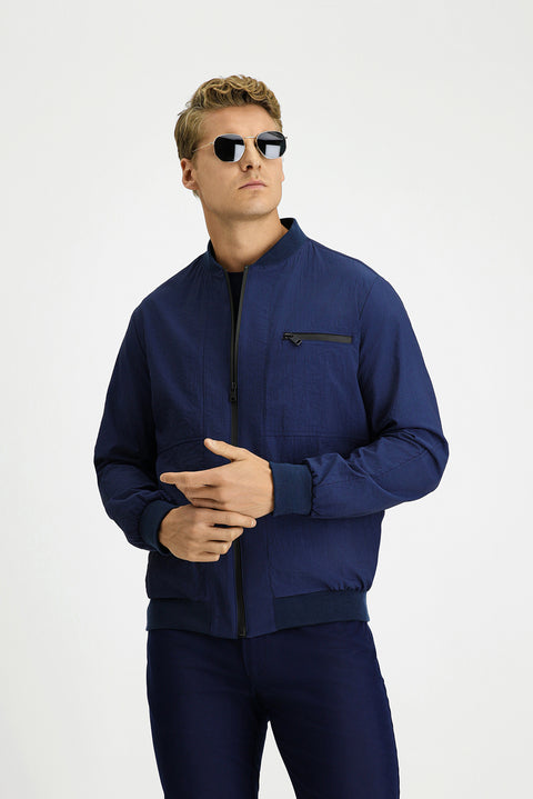 Medium Navy Seasonal Sport Bomber Jacket