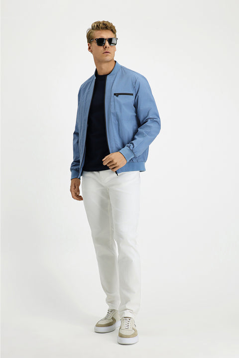 Light Blue Seasonal Sport Bomber Jacket