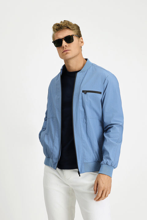 Light Blue Seasonal Sport Bomber Jacket