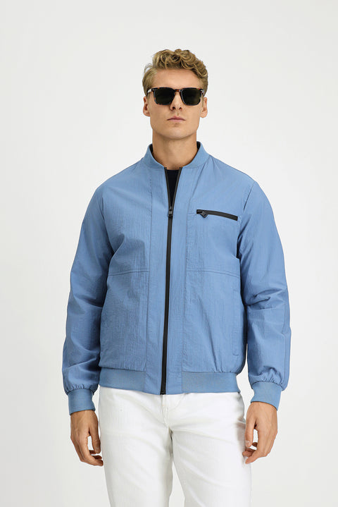 Light Blue Seasonal Sport Bomber Jacket