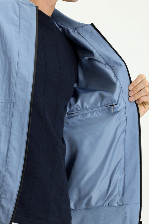 Light Blue Seasonal Sport Bomber Jacket