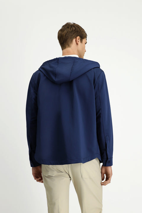Dark Navy Techno-Line Hooded Seasonal Sport Jacket