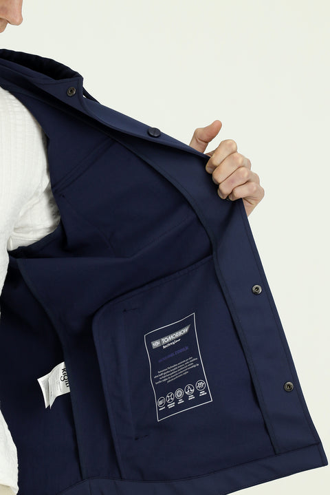 Dark Navy Techno-Line Hooded Seasonal Sport Jacket