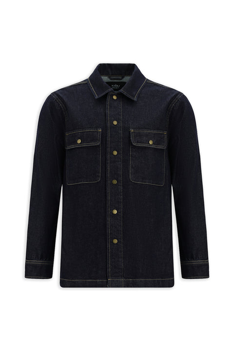Dark Navy Regular Fit Cotton Shirt Jacket