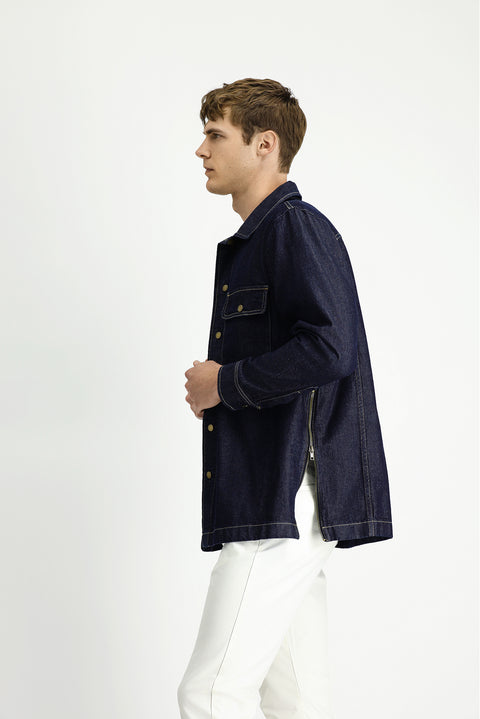 Dark Navy Regular Fit Cotton Shirt Jacket