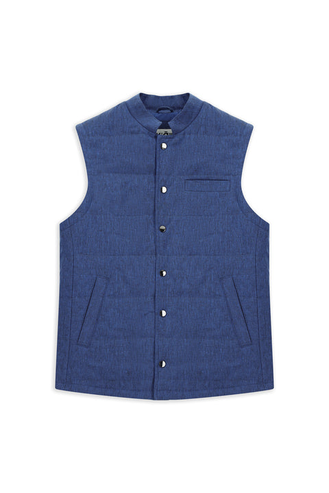 Medium Navy Quilted Sport Linen Vest