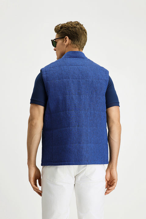Medium Navy Quilted Sport Linen Vest