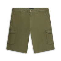 Medium Khaki Regular Fit Standard Cut Cotton Cargo Bermuda Shorts