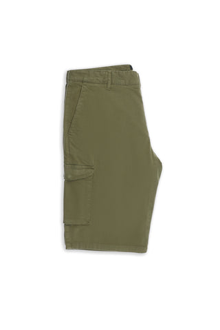  Orta Haki 6 Drop Regular Fit Standart Kesim Kargo Cepli Pamuklu Bermuda Şort