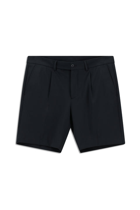 Dark Navy Super Slim Fit Extra Narrow Cut Techno-Line Lycra Pleated Shorts