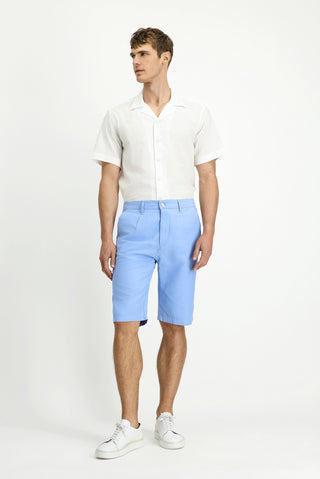  Mavi 4 Drop Relaxed Fit Rahat Kesim Beli Lastikli Pamuklu Bermuda Şort