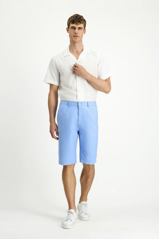  Mavi 4 Drop Relaxed Fit Rahat Kesim Beli Lastikli Pamuklu Bermuda Şort