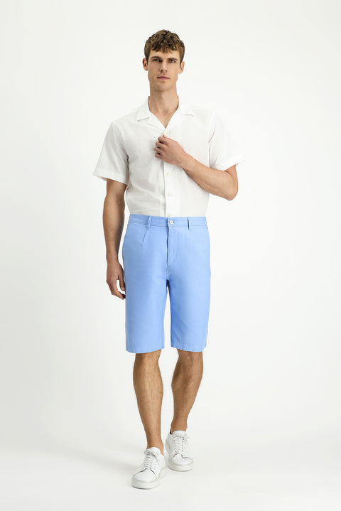 Mavi Relaxed Fit Rahat Kesim Beli Lastikli Pamuklu Bermuda Şort