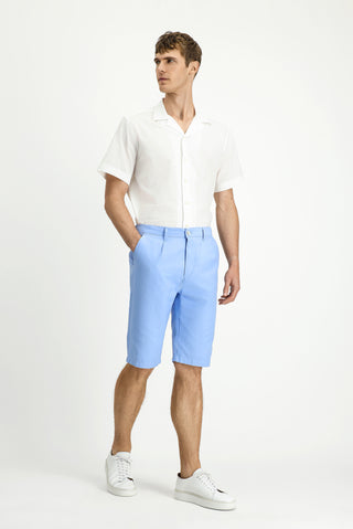  Mavi 4 Drop Relaxed Fit Rahat Kesim Beli Lastikli Pamuklu Bermuda Şort