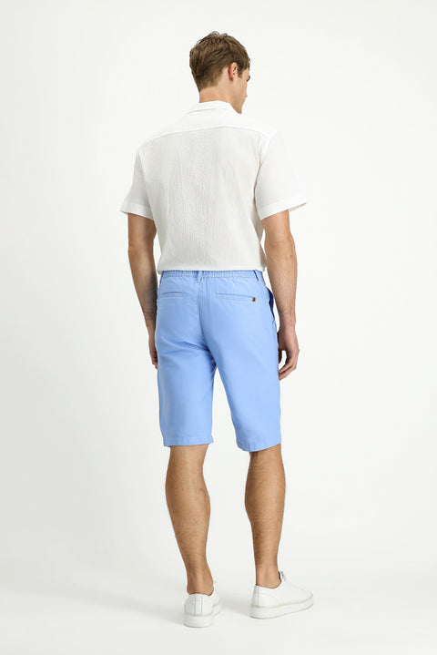 Mavi Relaxed Fit Rahat Kesim Beli Lastikli Pamuklu Bermuda Şort