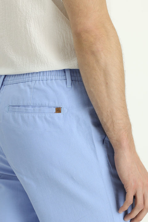 Mavi Relaxed Fit Rahat Kesim Beli Lastikli Pamuklu Bermuda Şort