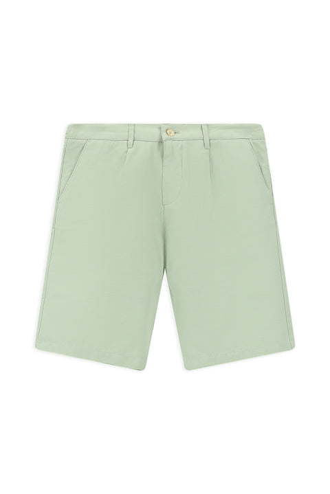 Mint Green Relaxed Fit Elasticated Waist Cotton Bermuda Shorts