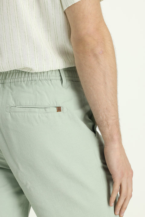 Mint Green Relaxed Fit Elasticated Waist Cotton Bermuda Shorts