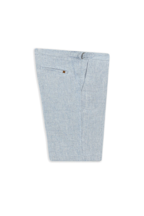 Mavi Regular Fit Standart Kesim Tokalı Keten Bermuda Şort