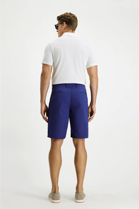 Koyu Lacivert Regular Fit Standart Kesim Pamuklu Bermuda Şort