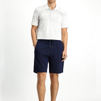 Dark Navy Cotton Sports Sweatshirt Shorts