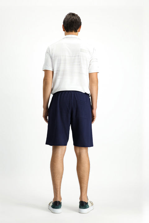 Dark Navy Cotton Sports Sweatshirt Shorts