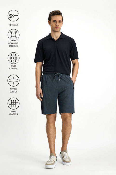 Dark Anthracite Knitted Sports Shorts
