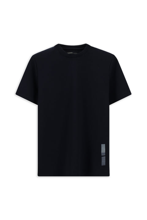 Dark Navy Crew Neck Regular Fit Printed T-shirt