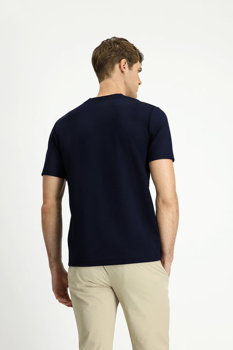 Dark Navy Crew Neck Regular Fit Printed T-shirt