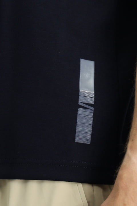Dark Navy Crew Neck Regular Fit Printed T-shirt