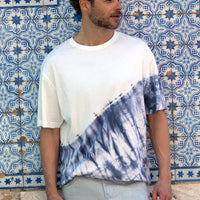 Medium Navy Crew Neck Oversize Cotton Printed T-Shirt